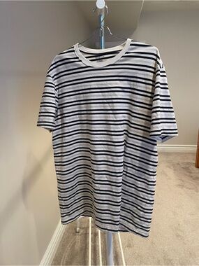 J. Crew Black & White Striped Short Sleeve Tee